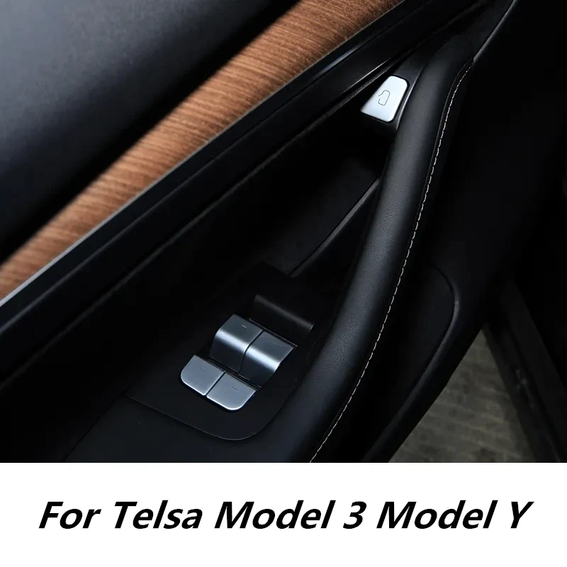 

Car Glass Switch Button Stickers For Tesla Model 3 Model Y Door Armrest Button Lift Window Switch Patch Decoration Accessories