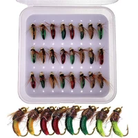 81224pcs brass bead head fast sinking nymph scud fly bug worm for trout fishing artificial insect bait lure fishing bait 10