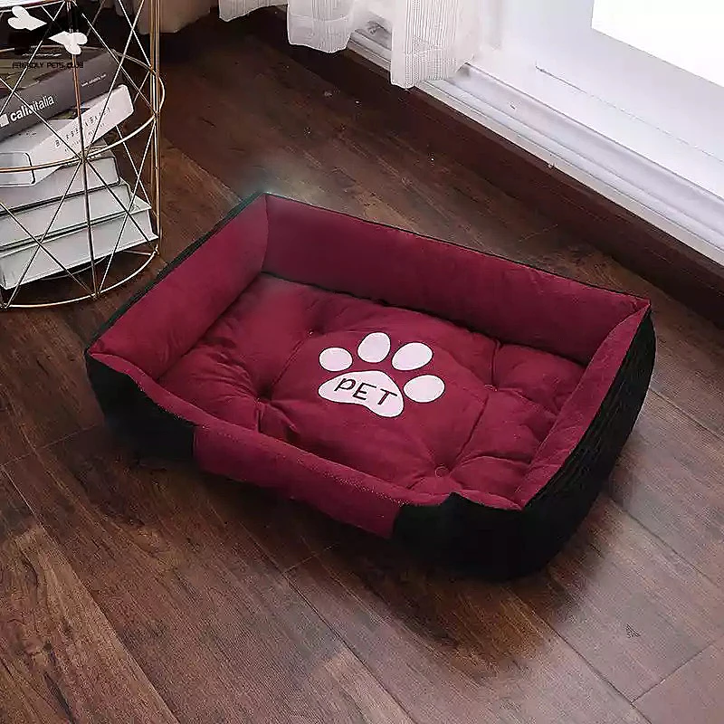 

Paw Print Pet Bed Large House For Large Dog Puppy Kennel Waterproof Cat Litter Four Seasons Nest Warm Pet Supplies