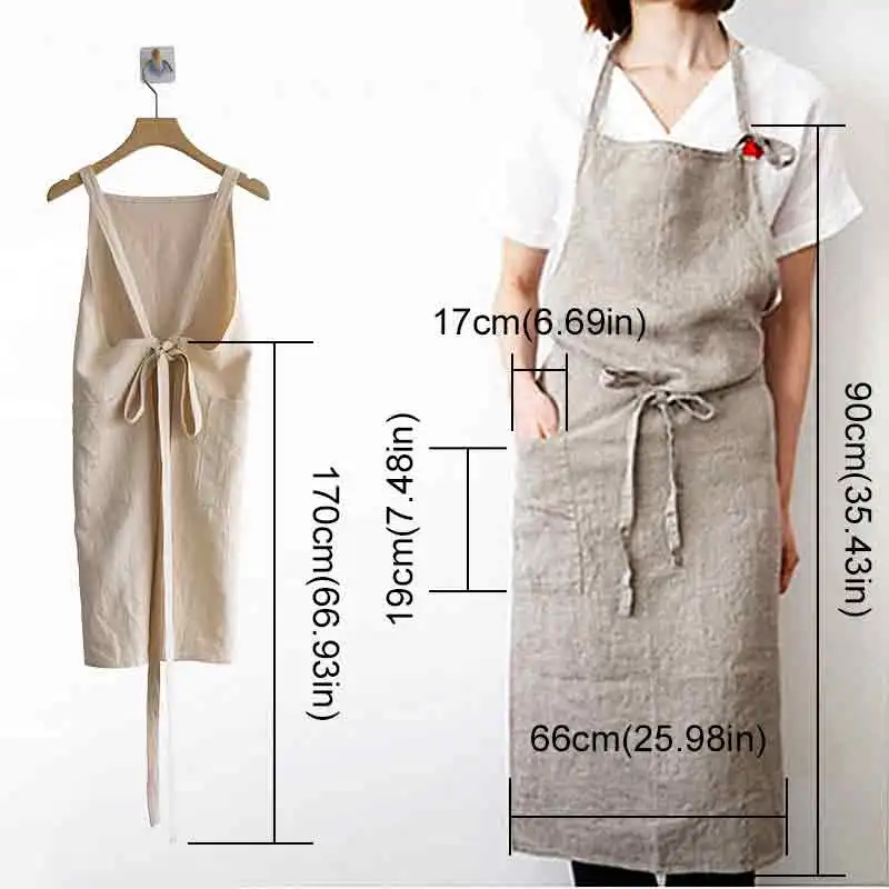 По индивидуальному заказу вискоза Лен фартук шеф повар Ero приятная на ощупь Кухня