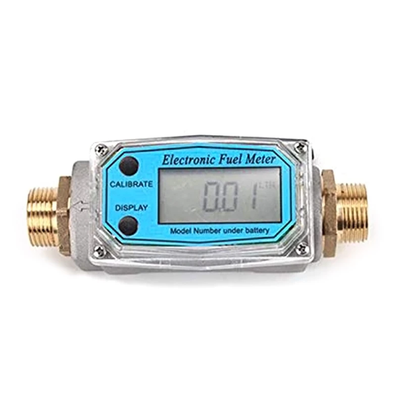 

Digital Turbine Flow Meter 3/4" BSP Male Digital LCD Display Gas Oil Fuel Flowmeter Measure Die sel Kerosene Gasoline