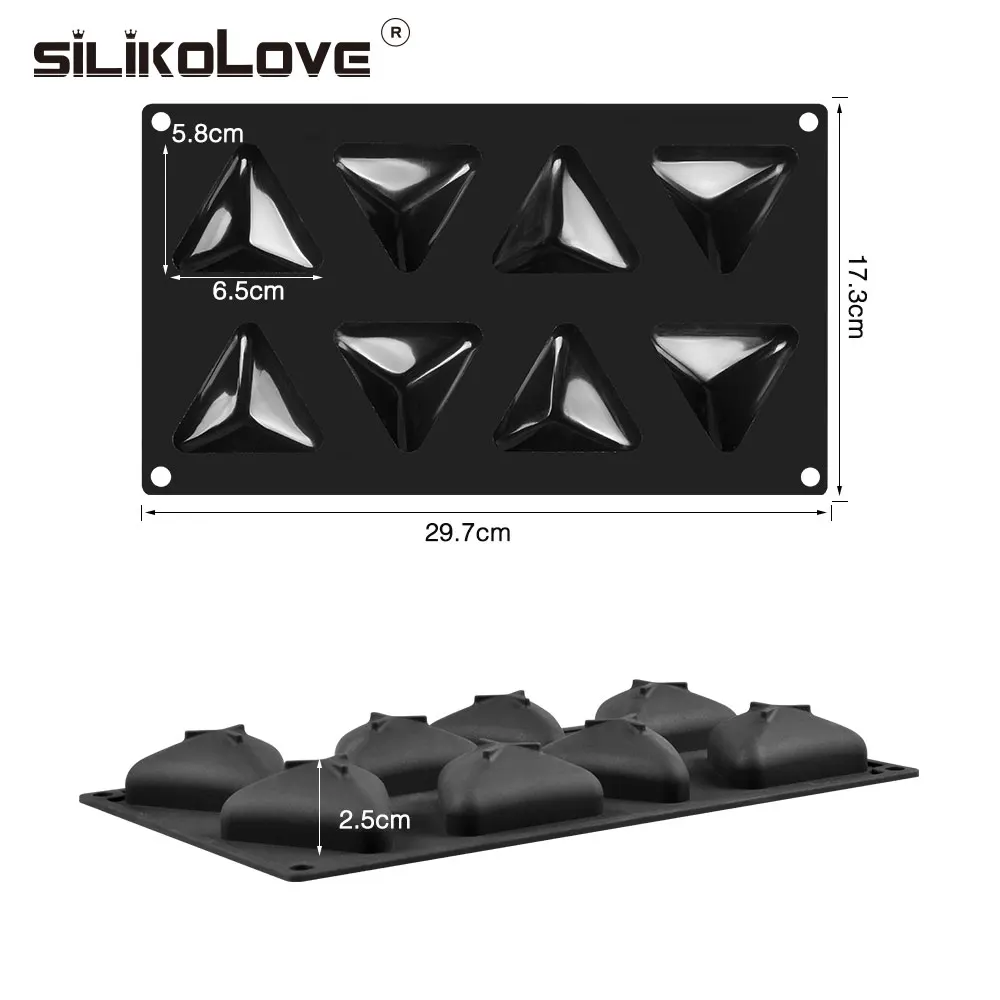 SILIKOLOVE Новинка 8 полости силиконовые формы для выпечки украшения инструменты мусс форма для десерта желе формы