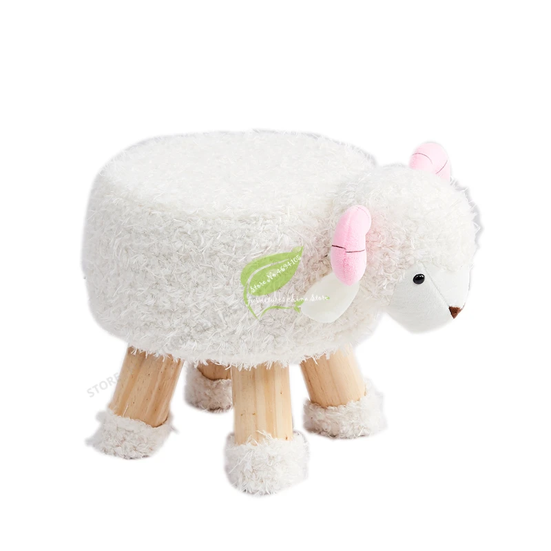 Плюшевый табурет из дерева 38% моющаяся мягкая ткань для детского табурета милый