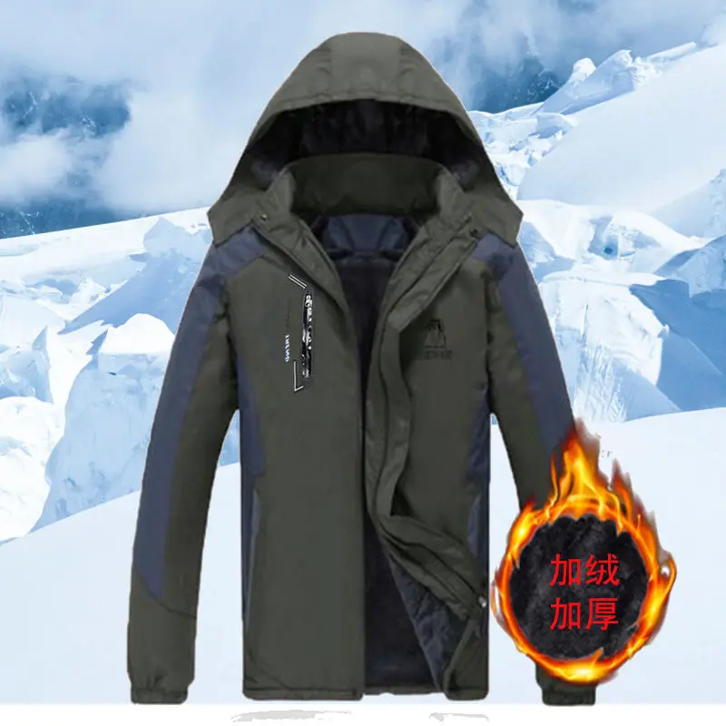 Men's Cotton Padded Clothes Winter Coat Jacket  Plush Thickened Large Casual Charge Padded Sportswear Work Clothes