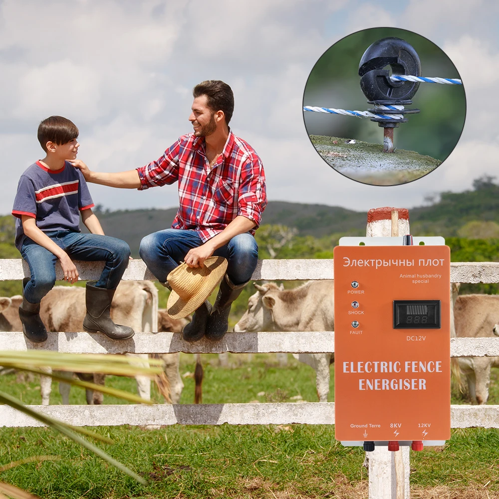 

5/10/20KM Electric Fence Livestock Electric Fence Charger High Voltage Pulse Controller Sheep Horse Poultry Fence Energizer Tool
