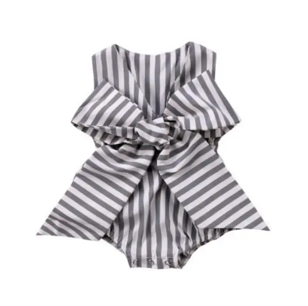 Одежда для новорожденных девочек Лидер продаж Лето 2018 Боди с бантом-бабочкой и