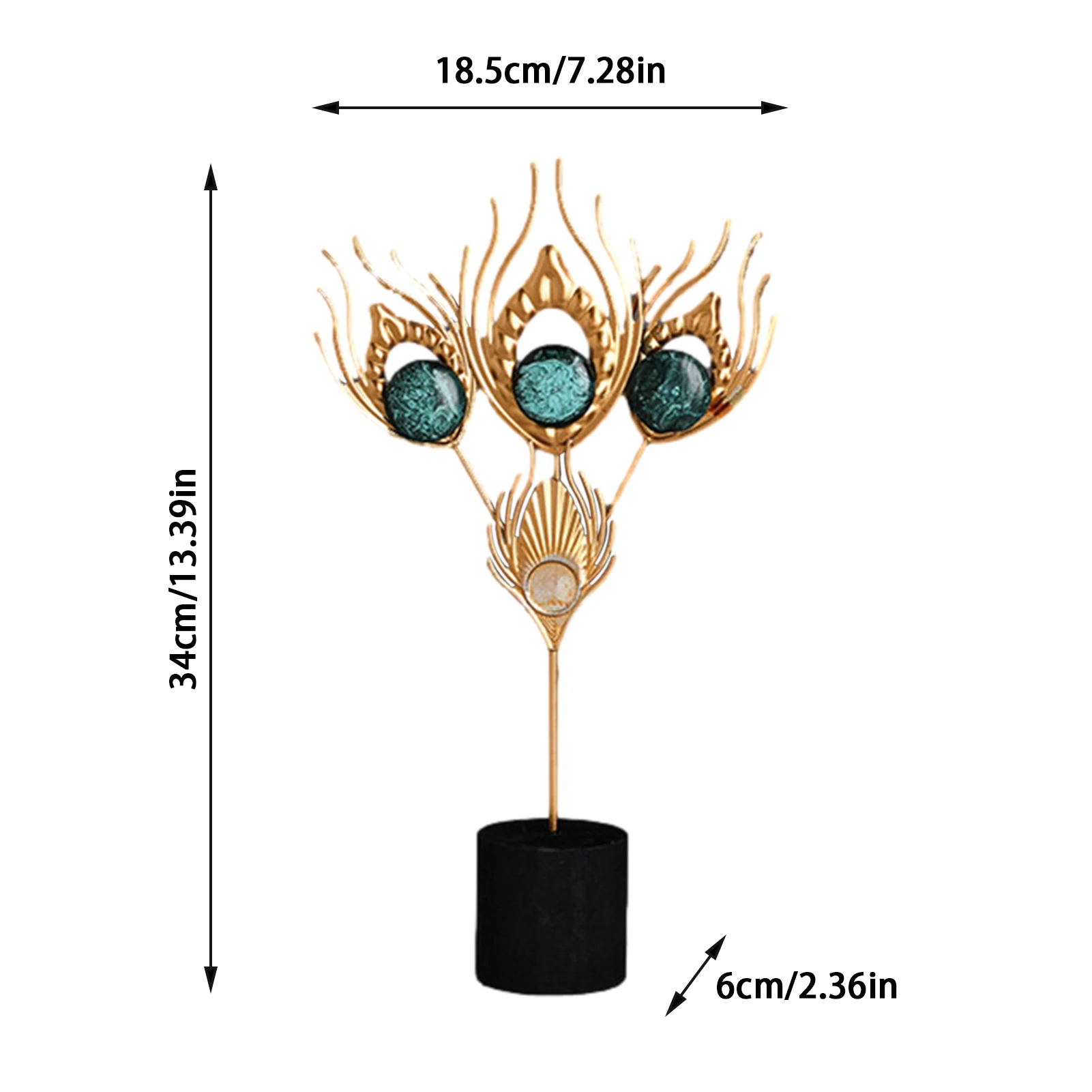 

Nordic Wrought Golden Iron Leaf Ornaments Wooden Base Feather Figurines Living Room Bedroom Office Book Shelf Decor Dropshipping
