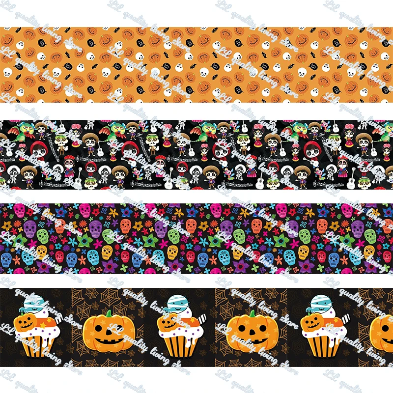 

Halloween ribbon for kids hair bows party decor webbing halloween wreaths fabric band 50 yards