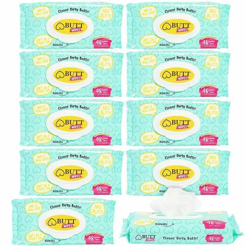 

10x Flushable Butt Wet Wipes for Adults and Children Aloe Vera Scented 480 Wipes
