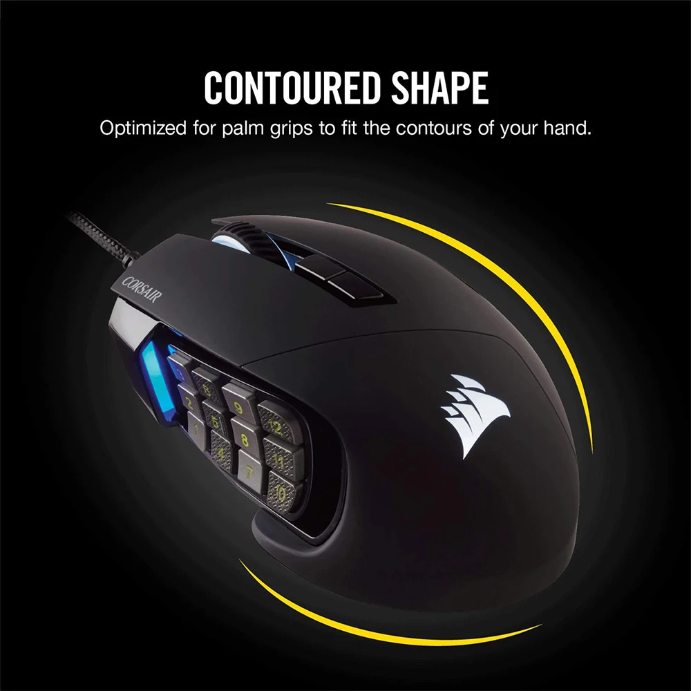 12000 DPI Corsair игровая Scimitar PRO RGB MOBA/MMO PC мышь оптическая клавиша слайдер механические