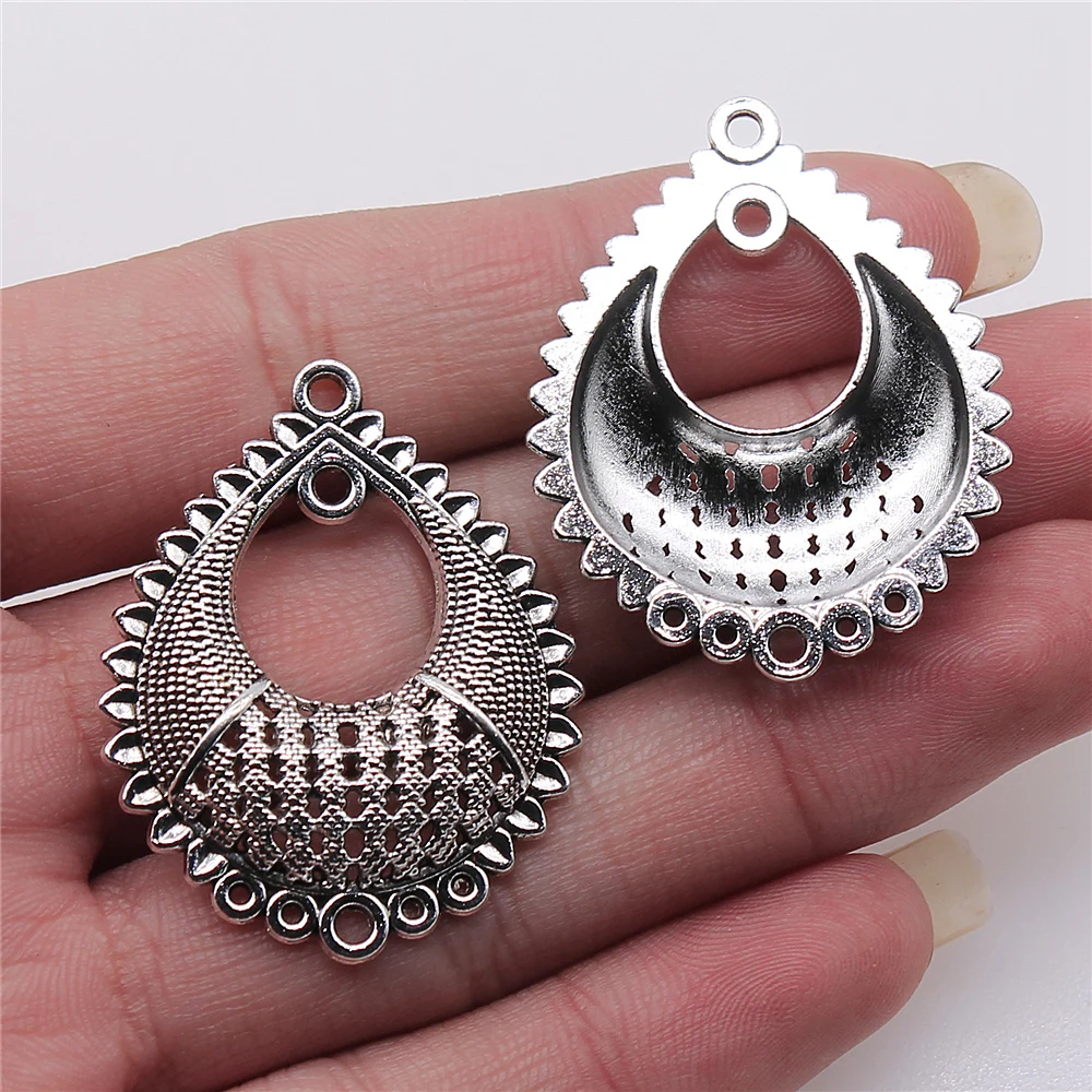 

4pcs 31x39mm Earrings Connection Charm For Jewelry Making 2 Colors Earrings Connector Charms