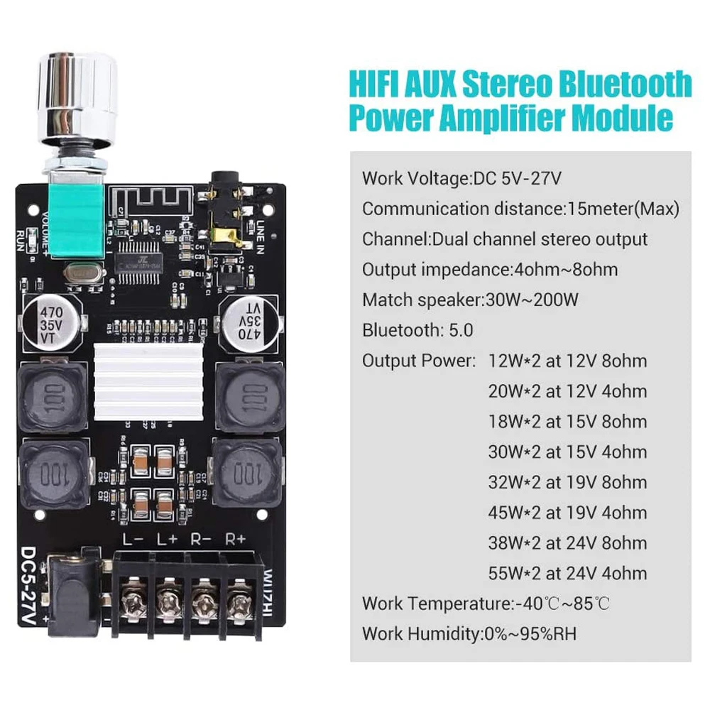 TPA3116 Bluetooth 5 0 Плата усилителя двухканальный 2*50 Вт мини стерео аудио приемник
