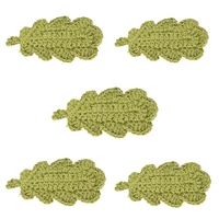 5 pcs diy baby product crochet beads green leaves teether decor baby teether toy accessories gift for bracelet baby pacifier