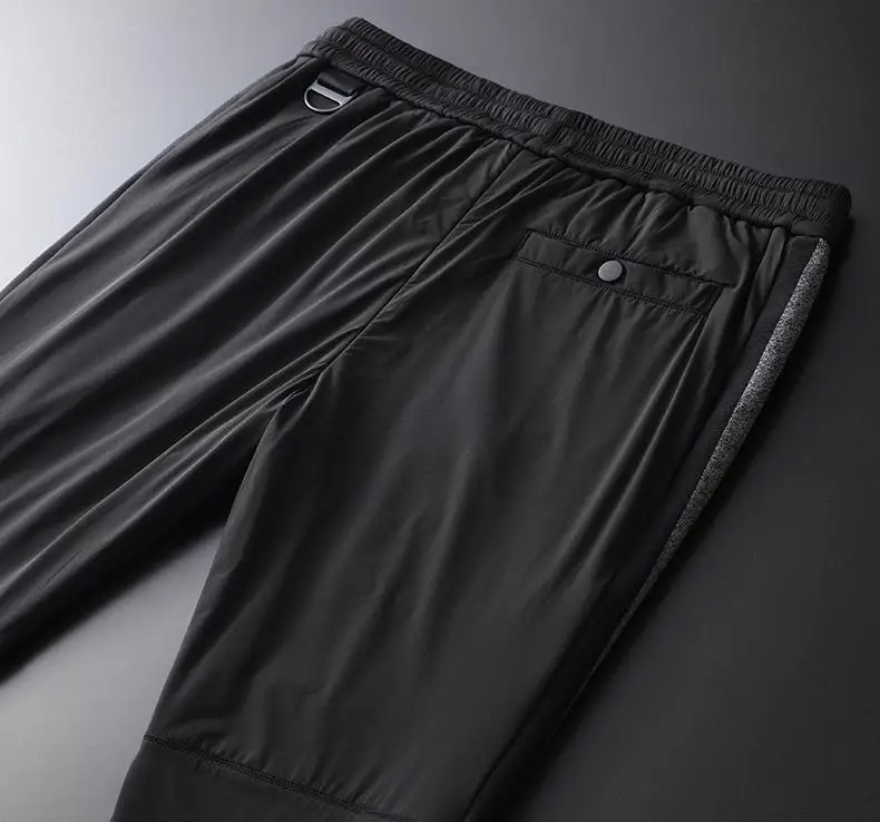 Брюки мужские с эластичной резинкой на талии роскошные черные облегающие брюки