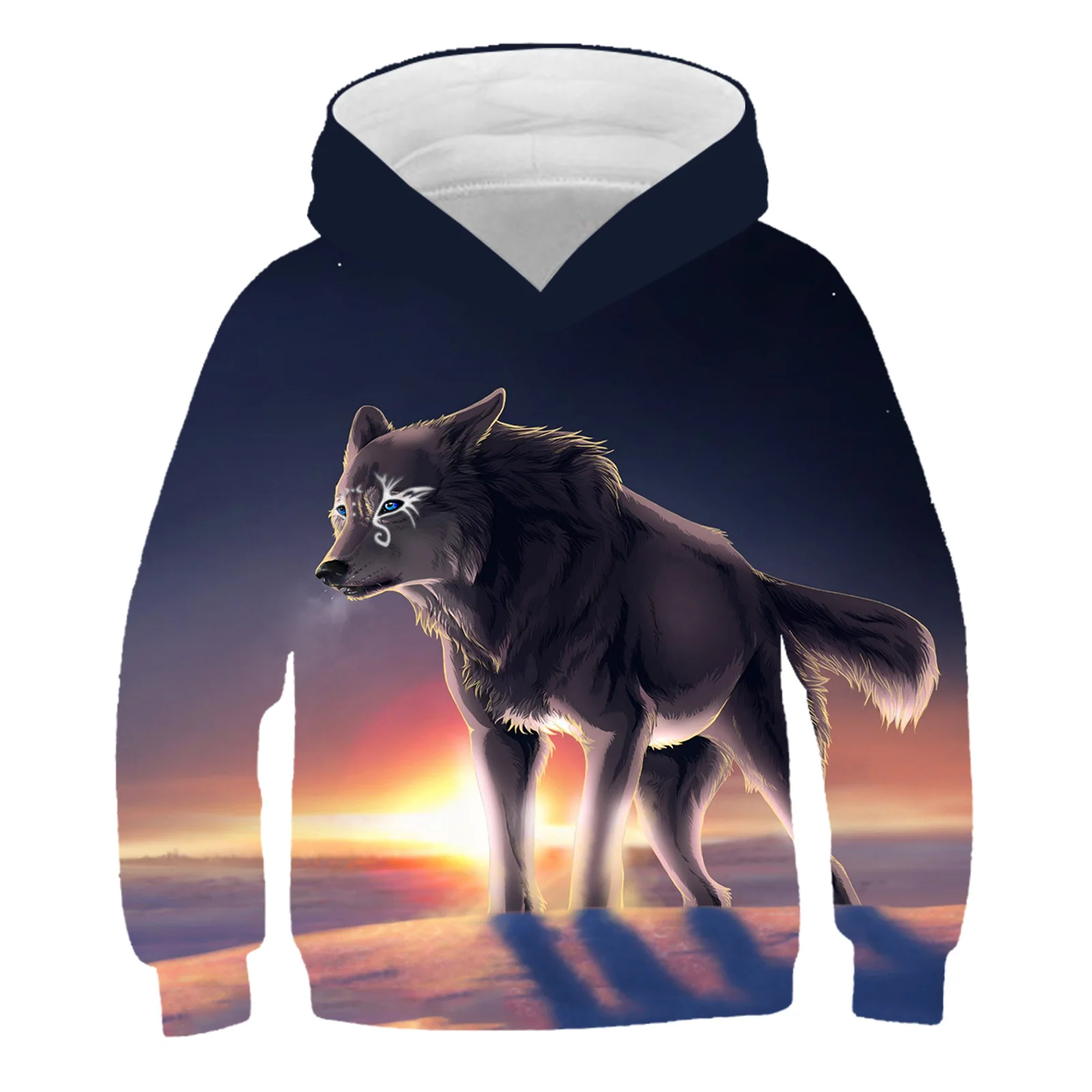 

Cartoon Lone Wolf 3D Printing Boy's Hoodie Autumn Jacket Children's Hood Sweatshirt Girl Clothes Long Sleeve Pullover Top 4y-14y
