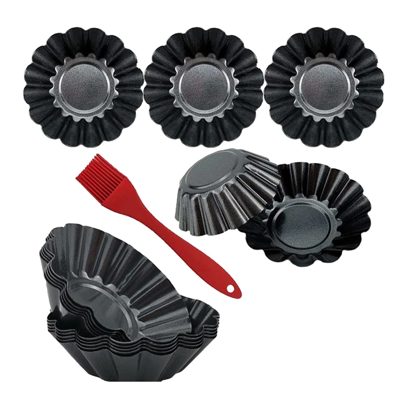 

12Pack Egg Tart Molds Mini Tarts Pans,Non-Stick Egg Tarts Baking Molds for Muffins,Cookies,Tart Tins,Pudding,Tartlet