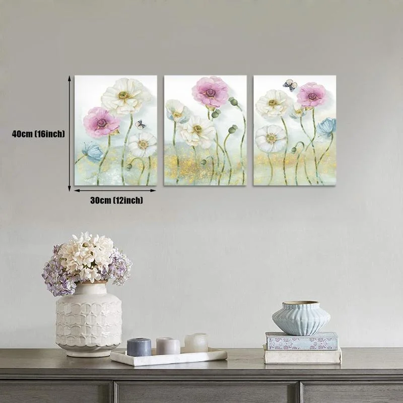 Элегантные постеры с цветочным принтом цветущие Маки и бабочки Настенная