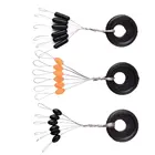 60 шт. = 10 групп поплавок резиновый черный фиксатор овальные бобы, поплавок для рыбалки стопор для поплавка бобы, аксессуары для космических рыболовных снастей