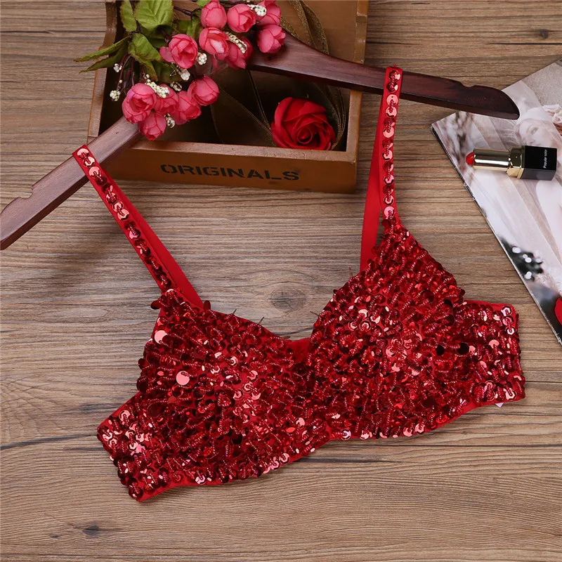 Женский костюм для танца живота с блестками и бисером | Тематическая одежда