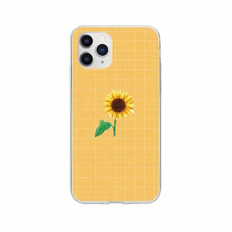

2021 Beautiful Yellow Flower Sunflower Transparent Phone Case Clear Cover For Honor 8X 10i 20i 20 Lite