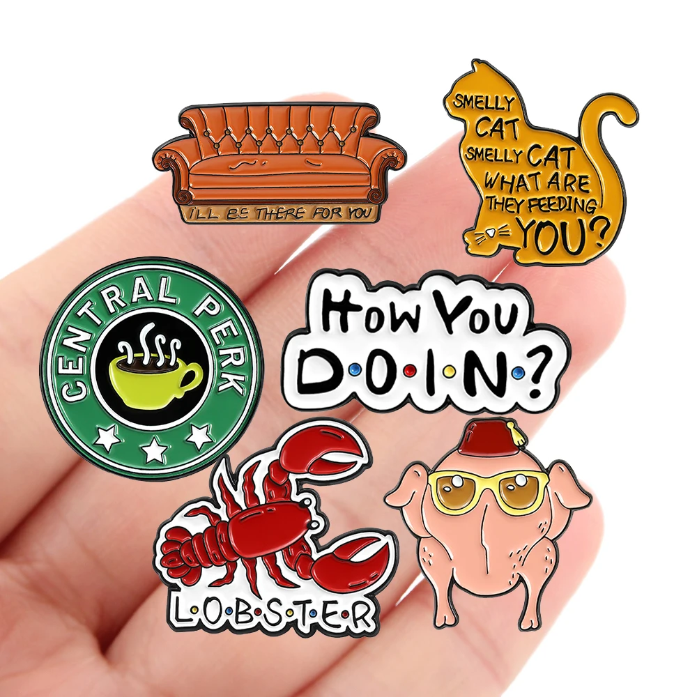 DZ1768 Коллекция Друзья ТВ шоу эмалированная заколка для лацканов Значки одежды