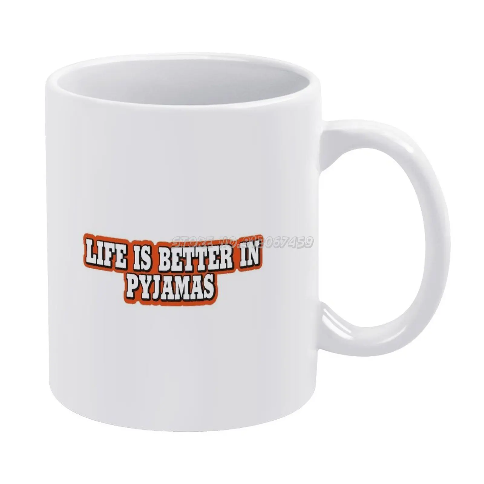 

Life Is Better In Pyjamas: мягкая декоративная наволочка с принтом для влюбленных, кофейных кружек
