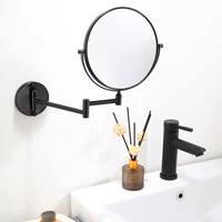 dressing mirror fold wall mounted 8 inch magnifying two sides mirror space aluminum black makeup cosmetic mirror lady gift