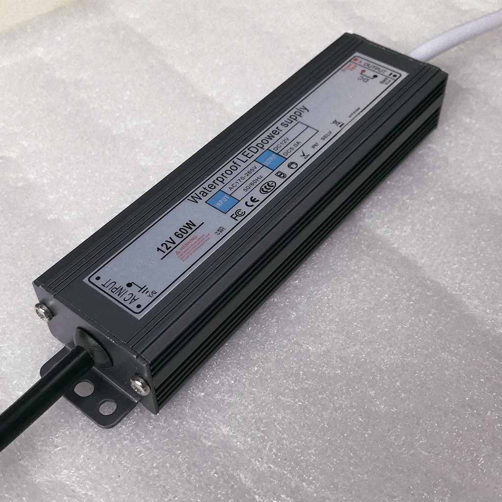 Водонепроницаемый Импульсный источник питания IP67 60 Вт 12 В 24 для светодиодных