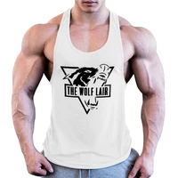 new bodybuilding sporty cotton print tank tops men gyms fitness workout sleeveless shirt male stringer summer loose undershirt