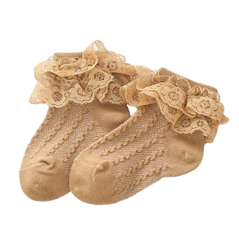 Детские хлопковые носки с оборками для маленьких девочек повседневные короткие