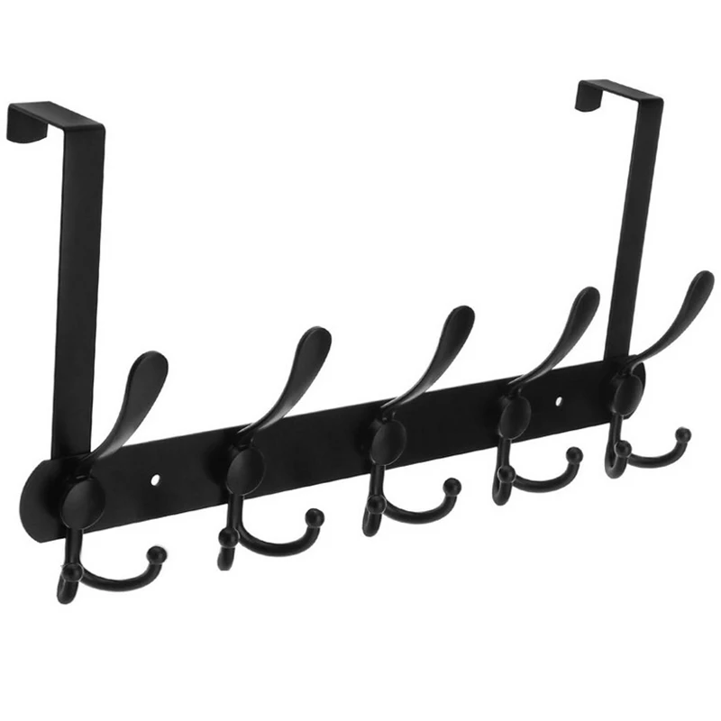 

Over the Door Hook: Door Hanger Hook Rack with 5 Tri Hooks for Hanging Coats, Door Towel Rack Towel Hanger Door