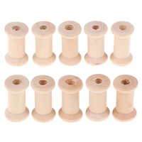10pcs wooden bobbins spools reels vintage style organizer for sewing ribbons twine wood crafts tools thread wire tools