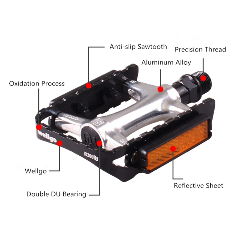 Велосипедные педали сверхлегкие из алюминиевого сплава с подшипником для