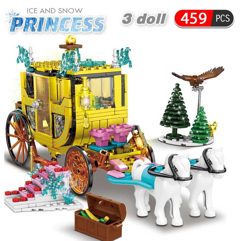 

459pcs Princess Carriage Building Blocks Snow Queen Figure Bricks Toys Compatible Girls Friends Blocks