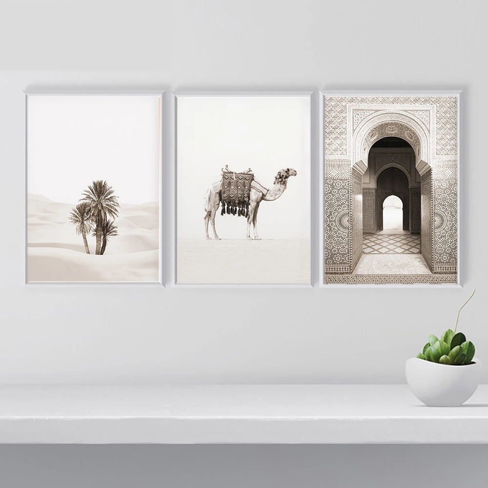 

Morocco Door Desert Camel Boho Style Wall Art Canvas Painting Nordic Posters And Prints Wall Pictures For Living Room Decor