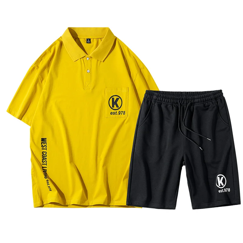 Мужская рубашка-поло с коротким рукавом и отложным воротником | одежда