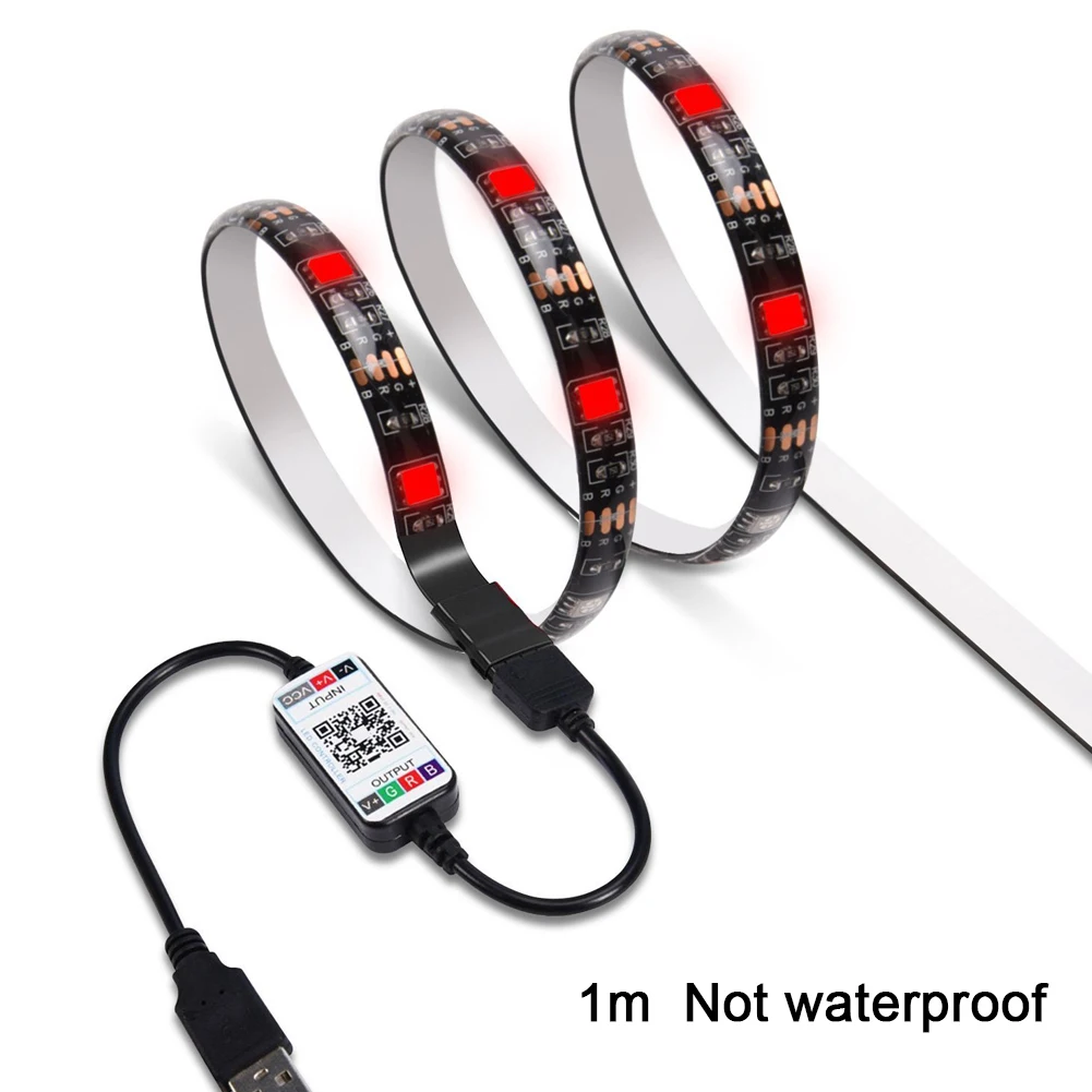 

16 Million Colors Adhesive USB Plug Music Sync APP Control TV Background Backlight Flexible Bluetooth Led