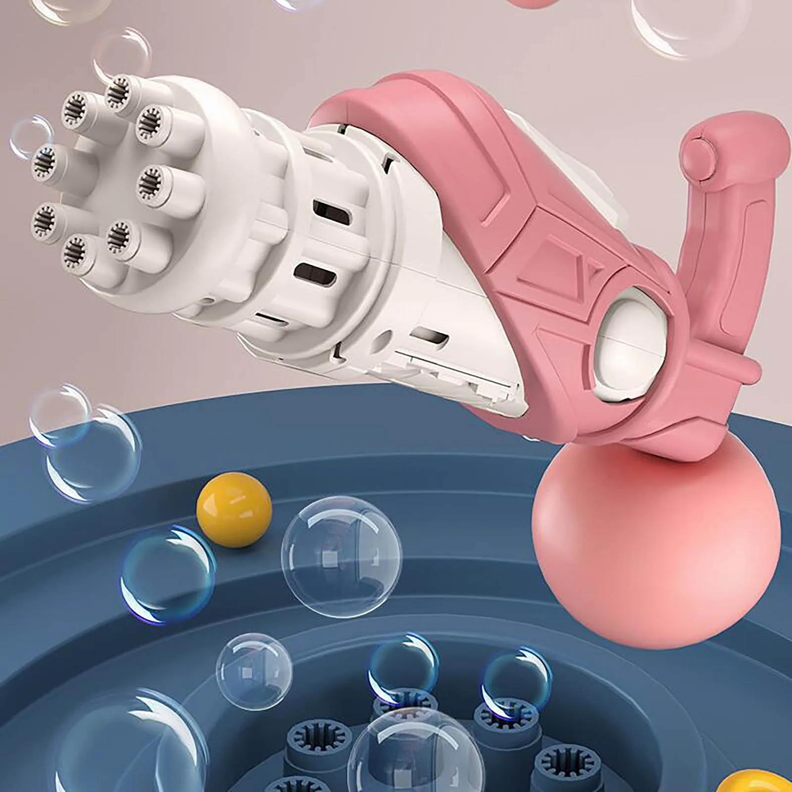

2021new Beach Toy Space Gatling Bubble Machine Child Blowing Holding Eight-hole Bubble Toybeach Toys For Kids Fun