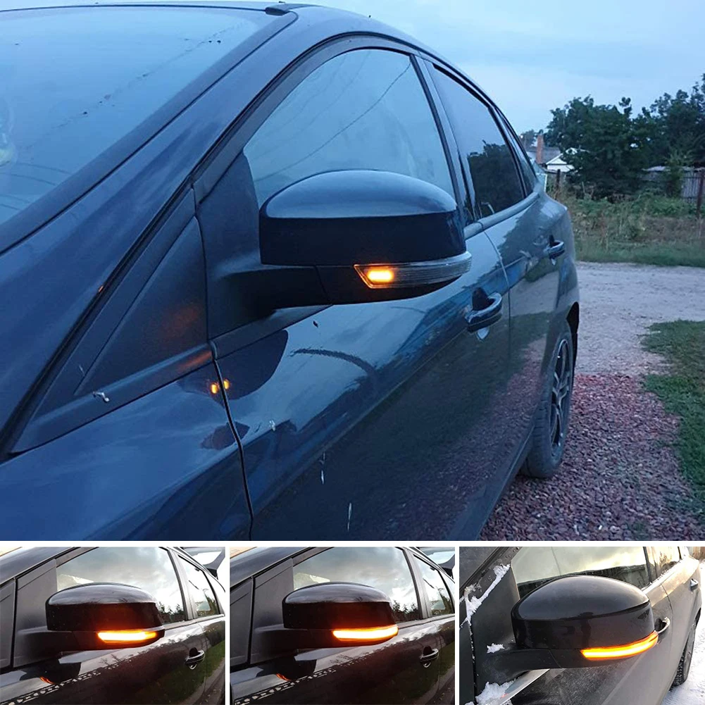 

2PCS Dynamic Turn Signal Light LED Side Wing Blinker Light for Ford Focus 2 3 Mk2 Mk3 Rearview Mirror Indicator