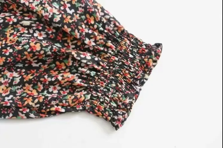 Женское мини-платье с длинным рукавом прямое офисное платье цветочным принтом |