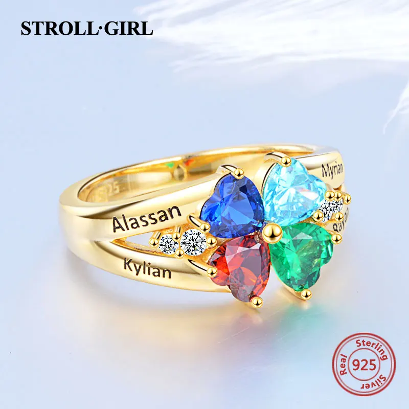 Strollgirl 925 пробы серебряные изготовленные на заказ с четырьмя камень талисман в