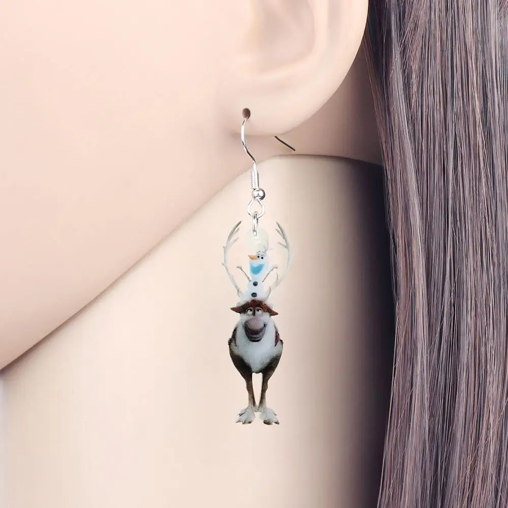 ARWA акриловые аниме милые серьги с оленем и Мультяшные животные Висячие ювелирные