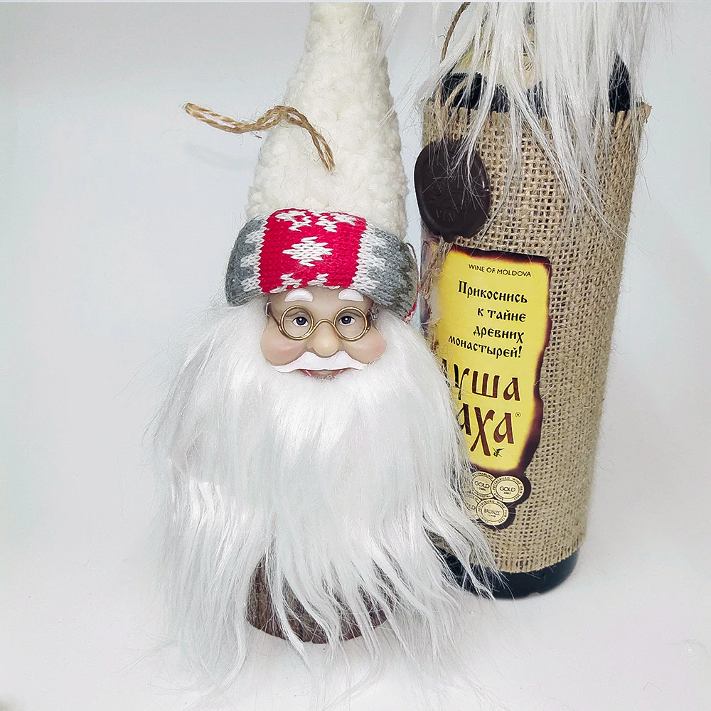 Санта Клаус крышка бутылки вина Рождественская вечерние украшения