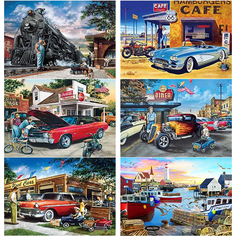 

New 5D DIY Diamond Painting Full Square Round Drill Sea View Diamond Embroidery Car Cross Stitch Crafts Home Decor Manual Gift