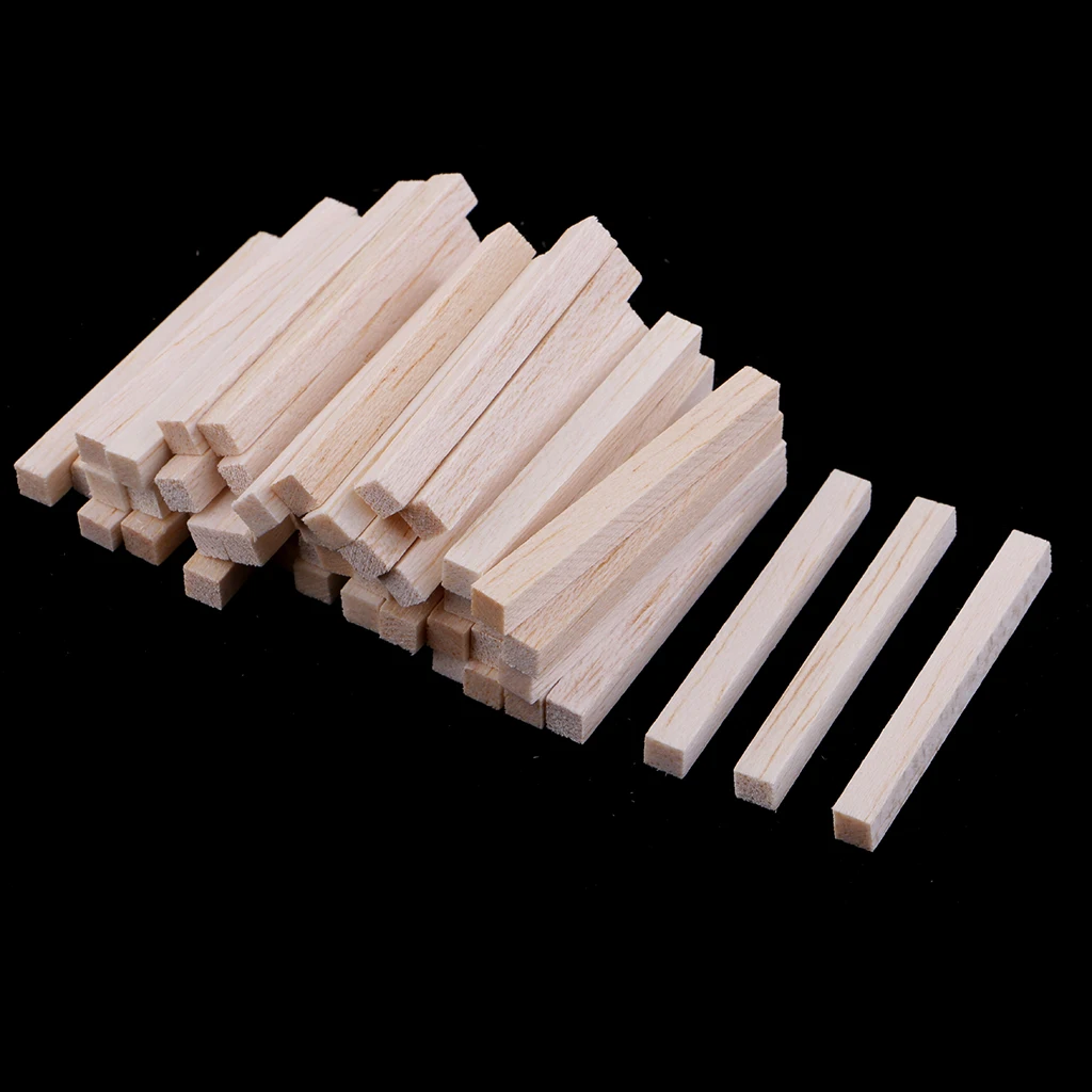 

50Pcs Balsa Wood Sticks Wooden Dowel Woodworking DIY Modelling Hobbies