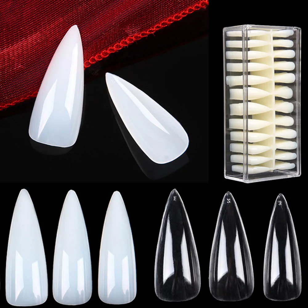 Накладные ногти средней длины на шпильке 504 шт. два типа накладных ногтей полное