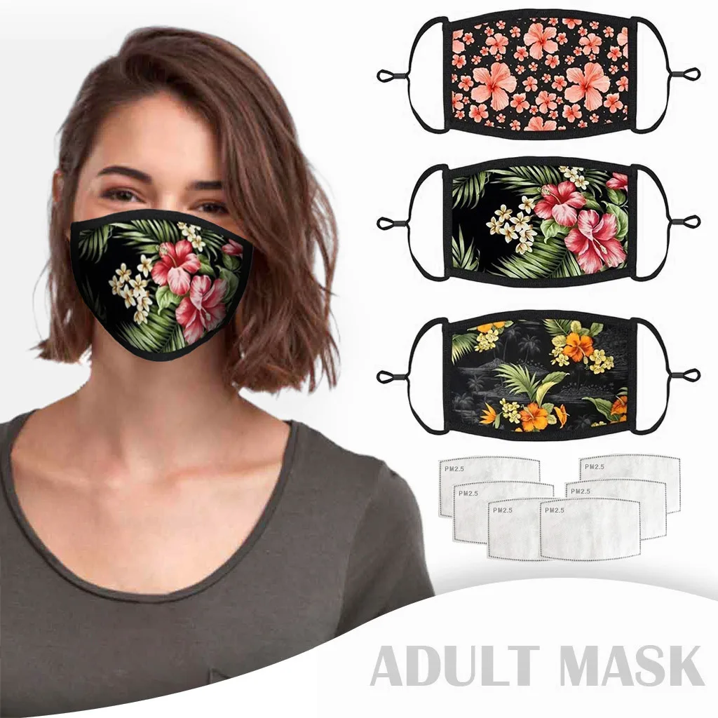 3 шт. многоразовые маски для лица с 6 сменными вставками|Женские маски| |