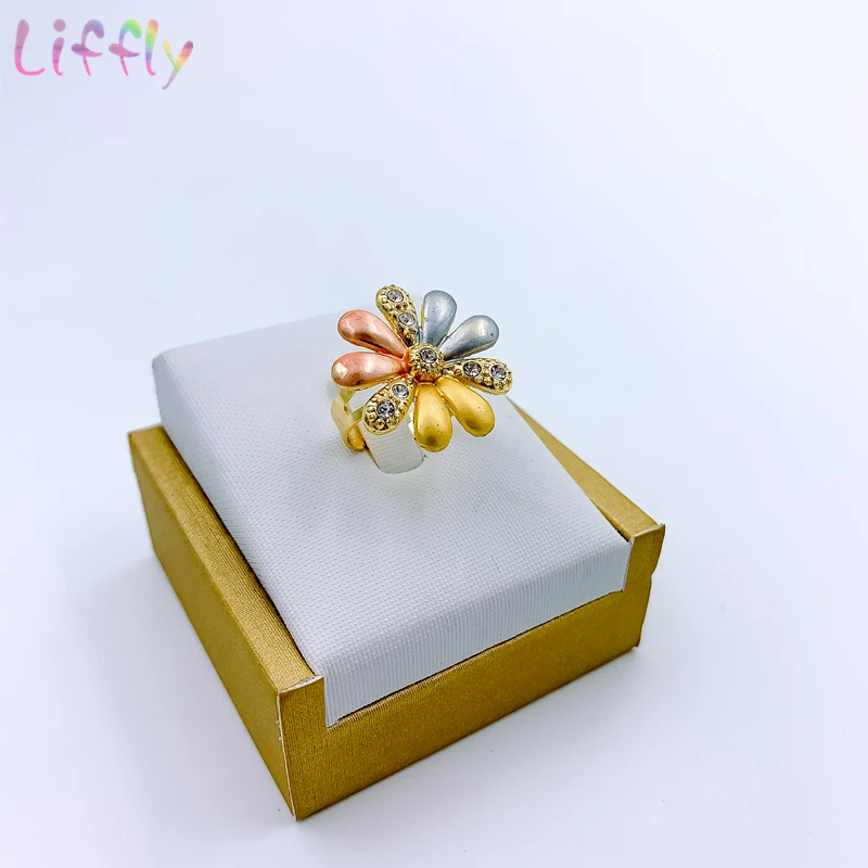 Liffly Nigerian Wedding Bridal Jewelry Luxury Dubai Gold Sets for Women Flowers Necklace African Beads Set | Украшения и