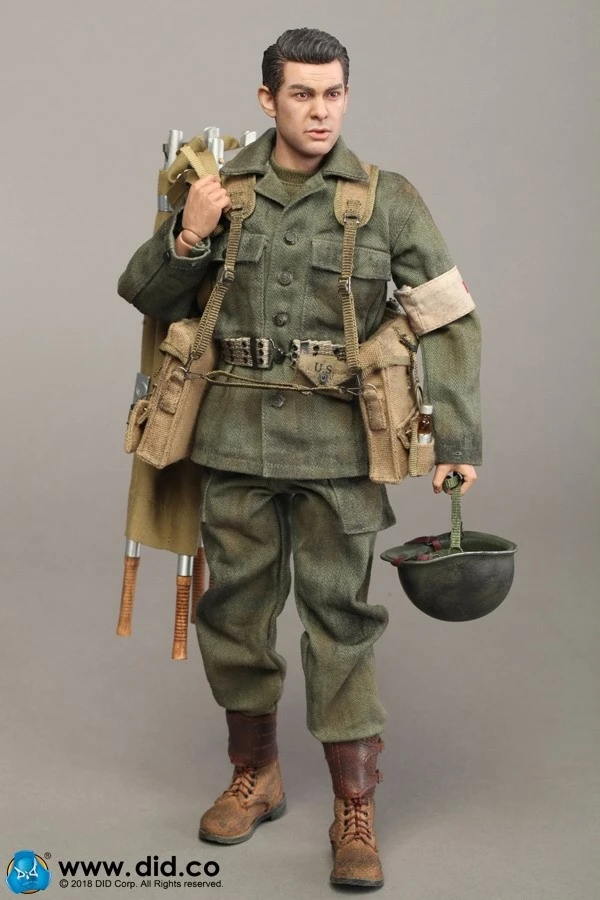 Не A80126 WWII США 77th пехоты Отдел боевой медик &quotDixon&quot w/ 2 головки 1/6 рисунок|Игровые