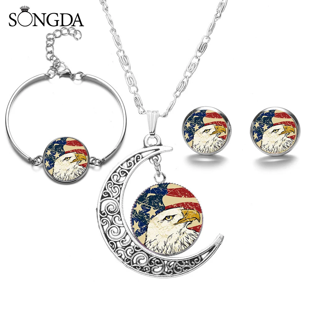 В винтажном стиле с изображением американского флага украшения орла комплекты